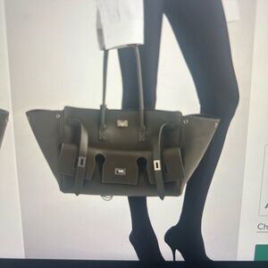 Balenciaga Medium Bel Air Carry All Dark Khaki Leather Tote